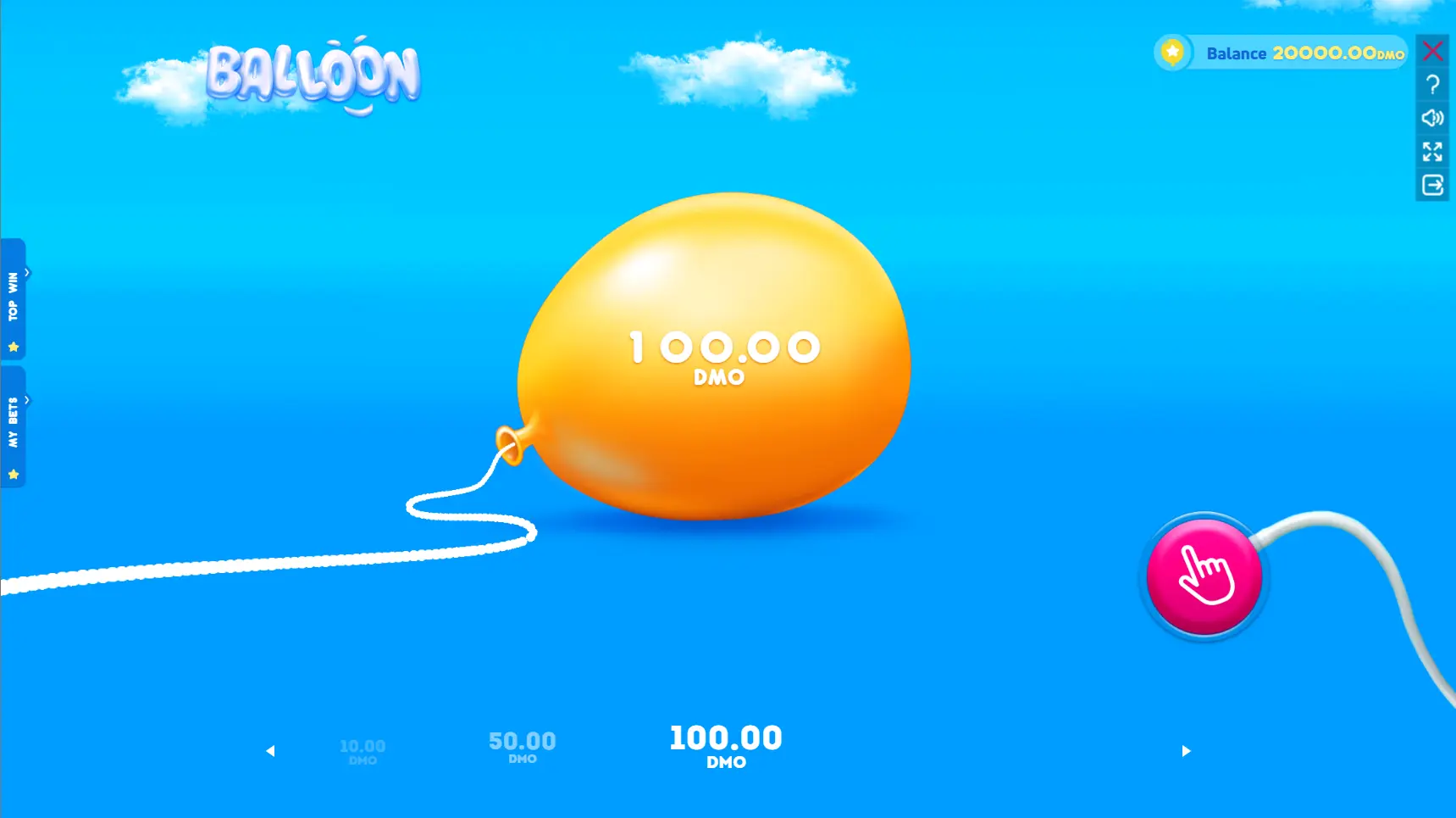 Pantalla demo del Balloon game en Fast Slots Pantalla demo del Balloon game en Fast Slots