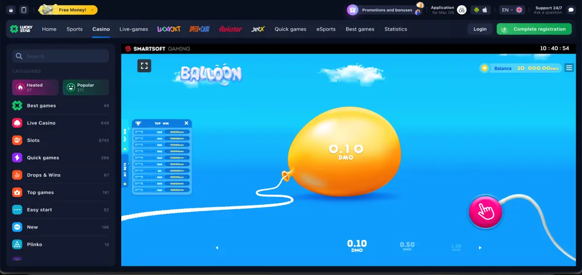Exemplo de estratégia de alto risco em Balloon