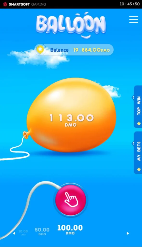 Play Balloon game on mobile device in licensed online casino Play Balloon game on mobile device in licensed online casino