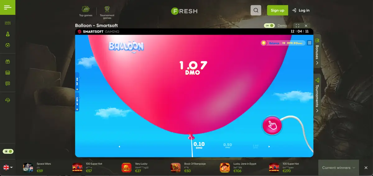 Balloon in Fresh casino